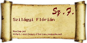 Szilágyi Flórián névjegykártya