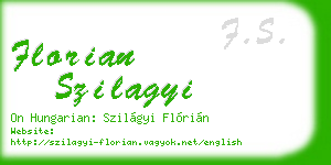 florian szilagyi business card
